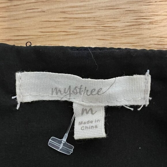 Mystree Womens Lace Cropped Dress Pants Black/Cream Size Medium Pockets - Picture 9 of 10